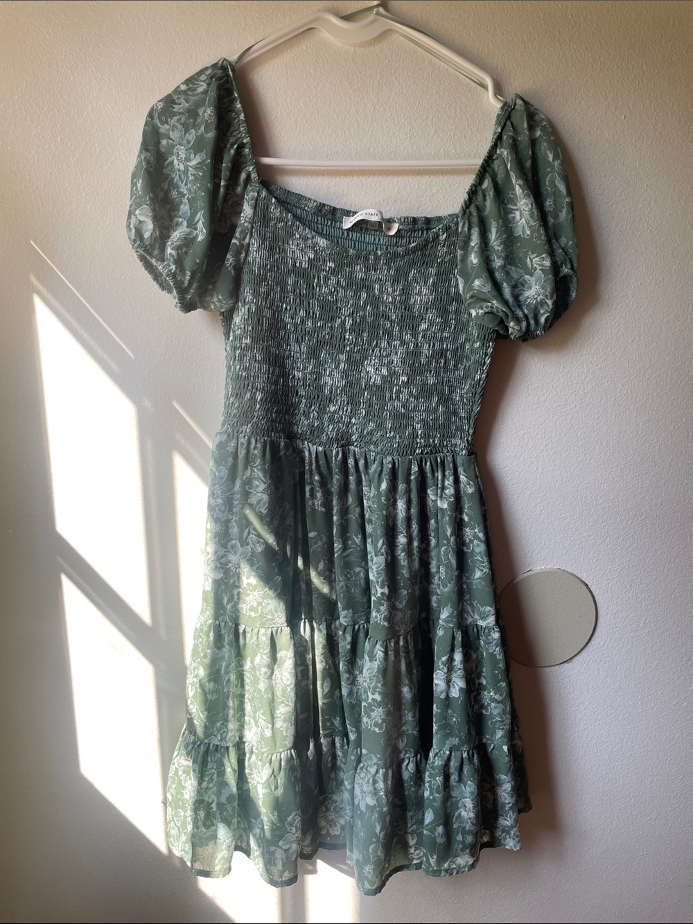 Altar'd State Sage Green Floral Dress